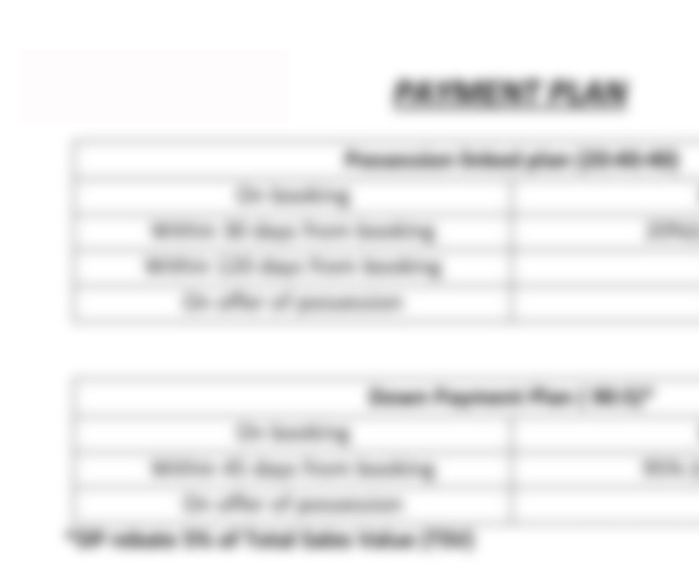 Godrej Greenvale Estate Payment Plan